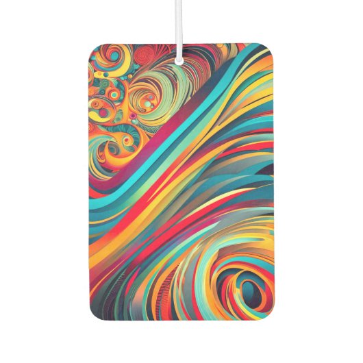 Color Wave Fusion – Modern Abstract Swirl Art カーエアーフレッシュナー (正面)