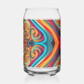 Color Wave Fusion – Modern Abstract Swirl Art ガラス缶 (正面)