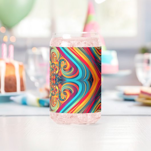 Color Wave Fusion – Modern Abstract Swirl Art ガラス缶 (インサイチュ (バースデー))