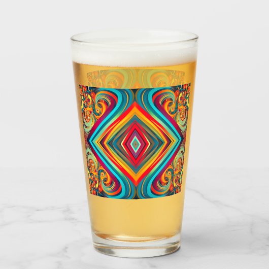 Color Wave Fusion – Modern Abstract Swirl Art タンブラーグラス (ドリンク裏面)