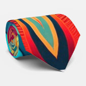 Color Wave Fusion – Modern Abstract Swirl Art ネクタイ (ロール)