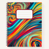 Color Wave Fusion – Modern Abstract Swirl Art ノートブック (正面)