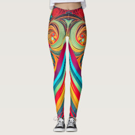 Color Wave Fusion – Modern Abstract Swirl Art レギンス