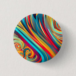 Color Wave Fusion – Modern Abstract Swirl Art 缶バッジ