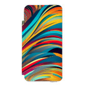 Color Wave Fusion – Modern Abstract Swirl Art Incipio iPhoneウォレットケース (フォリオ 正面)