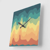 Color Wave Horizon スクエア壁時計 (傾斜)