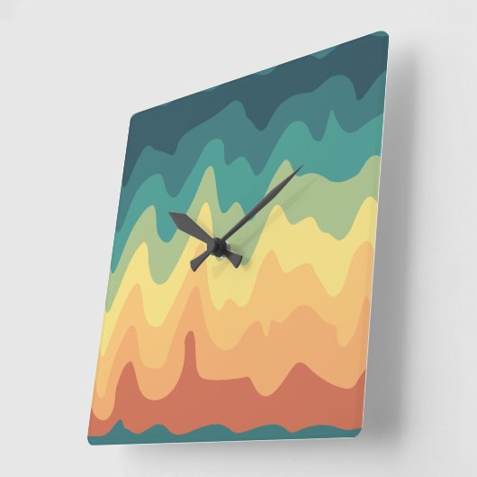 Color Wave Horizon スクエア壁時計 (傾斜)