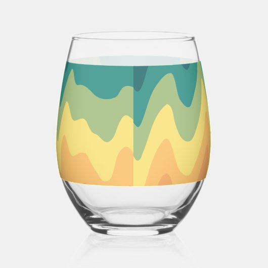 Color Wave Horizon ステムなしワイングラス (右)