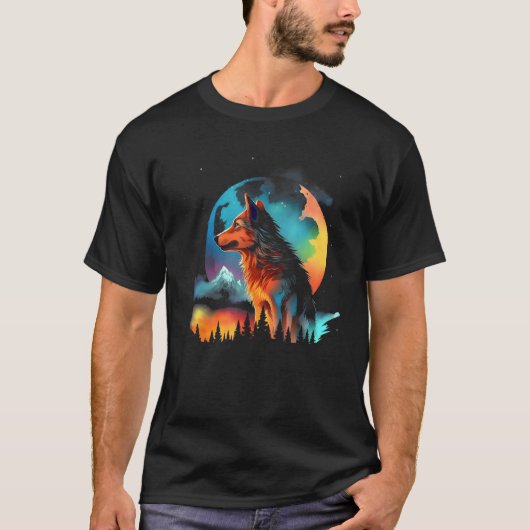 Color Wolf Mountains  Graphics Tシャツ (正面)