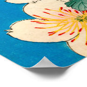 Color Woodblock Print of Dogwood Blossoms ポスター (角)