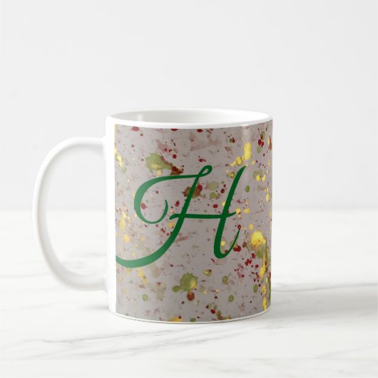 Color You Happy "H" Initial Mug  コーヒーマグカップ (左)
