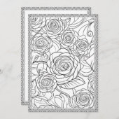 Color Your Own Elegant Floral Greeting Card サンキューカード (正面/裏面)