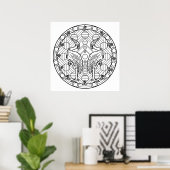 Color Your Own Heron Mandala Coloring Poster ポスター (ホームオフィス)