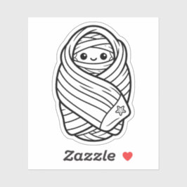 Color Your Own Kawaii Beach Mummy Starfish シール