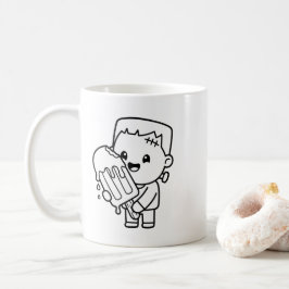 Color Your Own Kawaii Frankenstein Popsicle コーヒーマグカップ
