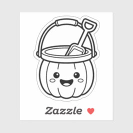 Color Your Own Kawaii Pumpkin Sand Bucket シール