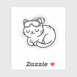 Color Your Own Kawaii Summer Cat Swimmer シール