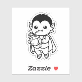 Color Your Own Kawaii Vampire Tropical Coconut シール