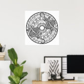 Color Your Own Lizard Mandala Coloring Poster ポスター (ホームオフィス)