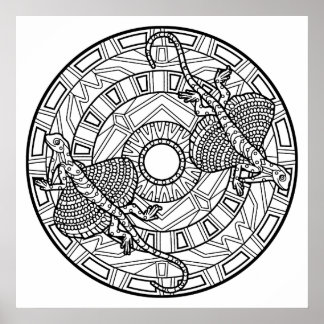 Color Your Own Lizard Mandala Coloring Poster ポスター