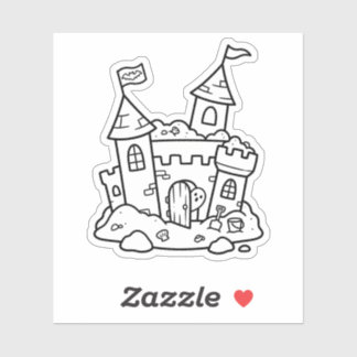 Color Your Own Spooky Sandcastle Ghost Summer シール