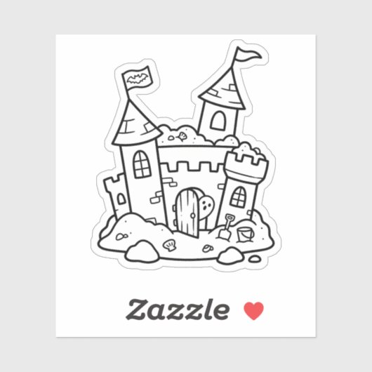 Color Your Own Spooky Sandcastle Ghost Summer シール (シート)