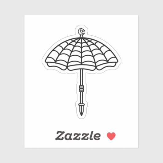 Color Your Own Spooky Spiderweb Beach Umbrella シール (シート)