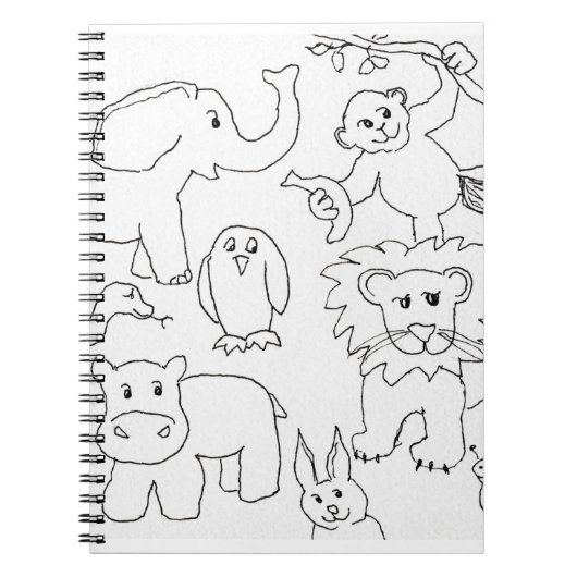 Color Your Own Zoo Animals ノートブック (正面)