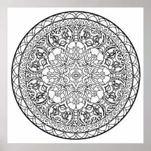 Color Yourself Mandalaポスター抽象芸術シェイプArt ポスター