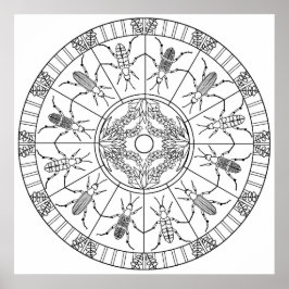 Color Yourself Mandala Poster Blister Beetle Bugs ポスター