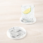 Colorable猫の抽象美術の大人の着色 コースター (側面)