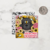 COLORABLE Kids Classroom Valentines Bee Dog Puppy ノートカード (正面/裏面インサイチュ)