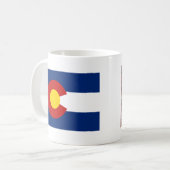 Coloradanの旗 + 地図のマグ コーヒーマグカップ (正面左)