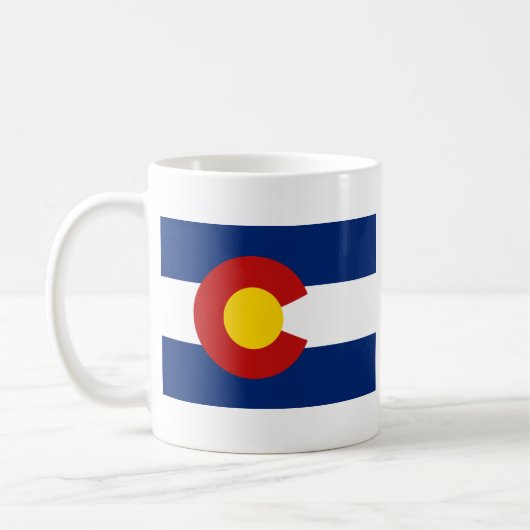 Coloradanの旗 + 地図のマグ コーヒーマグカップ (左)