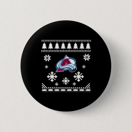 Colorado Avalanche Ugly Christmas Sweater Holidaze 缶バッジ (正面)