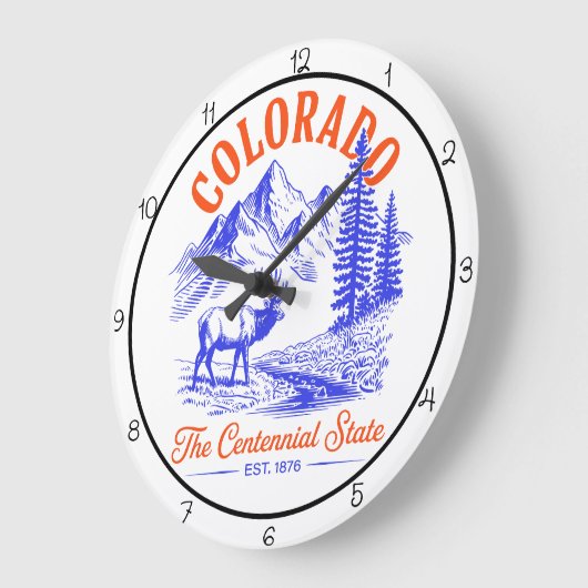Colorado Centennial State Elk ラージ壁時計 (傾斜)