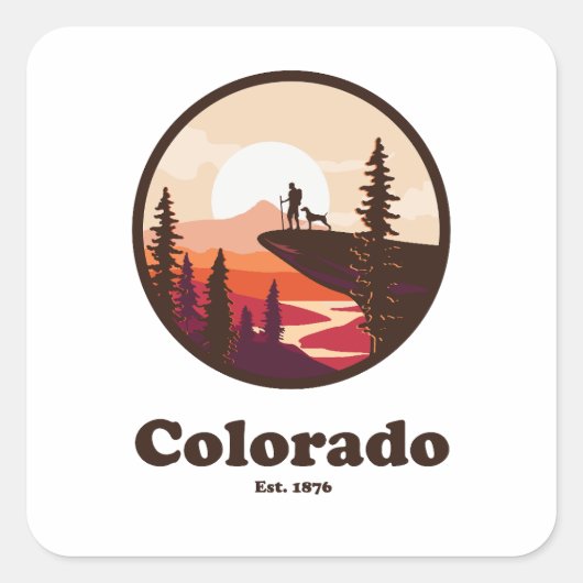 Colorado Est. 1876 Retro スクエアシール (正面)