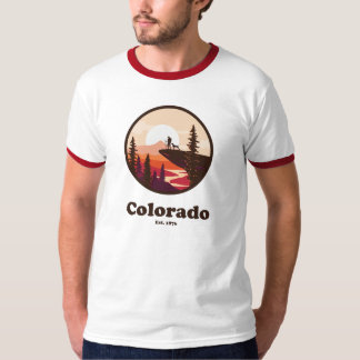 Colorado EST 1876 Ringer T-Shirt in Red Tシャツ