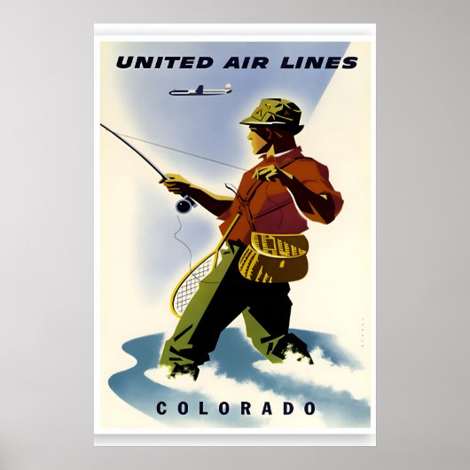 Colorado Fishing Print Colorado Travel Poster ポスター (正面)
