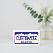 Colorado license plate custom business cards 名刺 (スタンド正面)