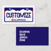 Colorado license plate custom business cards 名刺 (正面/裏面)