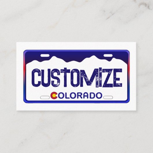 Colorado license plate custom business cards 名刺 (正面)