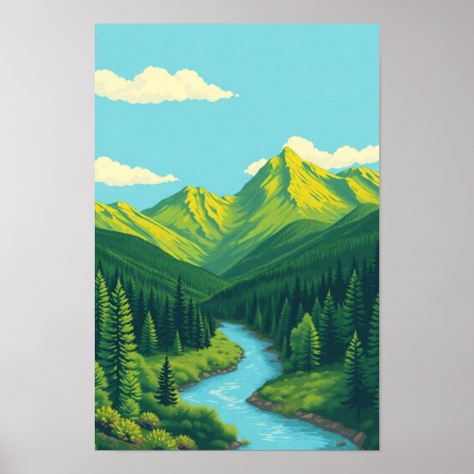 Colorado Mountain Landscape wall art ポスター (正面)