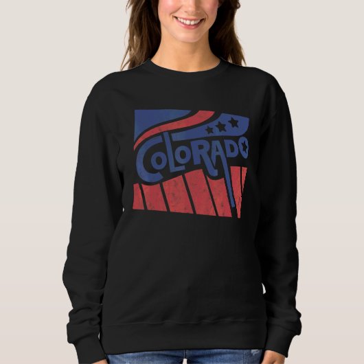 Colorado Mountain State Flag Rocky Mountains Skiin スウェットシャツ (正面)