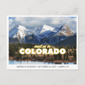 Colorado Mountain Wedding Save the Date Postcard ポストカード (正面)