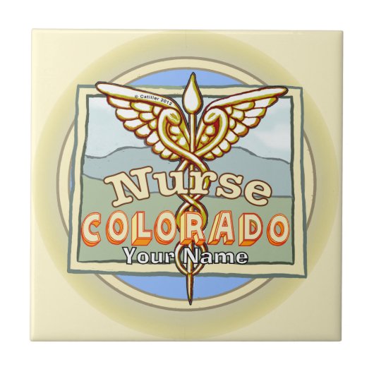 Colorado Nurse Caduceus  タイル (正面)