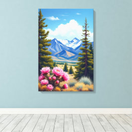 Colorado Rocky Mountains Blooming Cactus キャンバスプリント