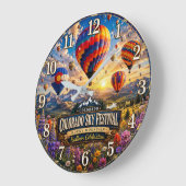 Colorado Sky Festival Rocky Mountain Balloon  ラージ壁時計 (傾斜)
