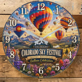 Colorado Sky Festival Rocky Mountain Balloon ラージ壁時計