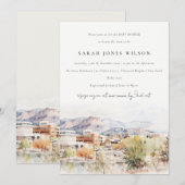 Colorado Springs, Colorado Watercolor Baby Shower 招待状 (正面/裏面)